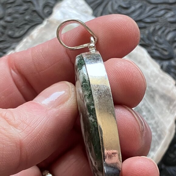 Tree or Moss Agate Stone Jewelry Crystal Pendant - Picture 4 of 7